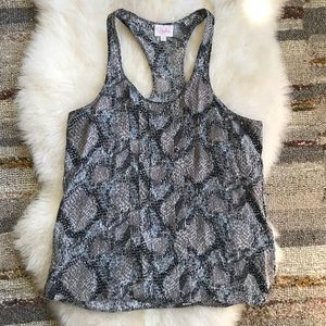 Parker 100% Silk Snake Print Tank